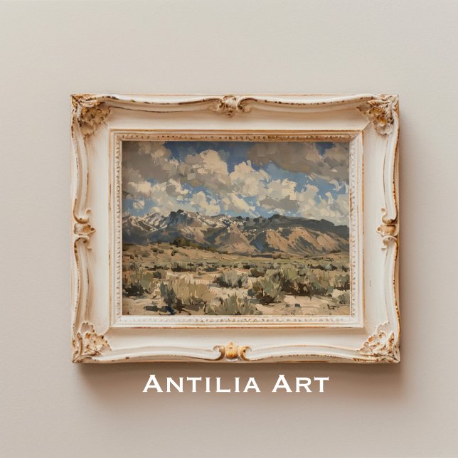 Erdtonlandschaft Malerei Rustikale Bergkunst Poster (Von Creator hochgeladen)