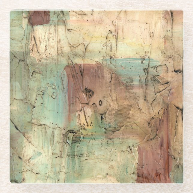 Erdtonmalerei mit gerissener Oberfläche Glasuntersetzer (Vorderseite)