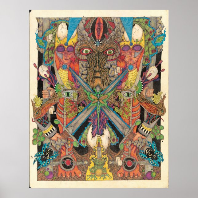 Erdumlaufgebläse (Fußspuren auf der Mutter) Poster (Vorne)