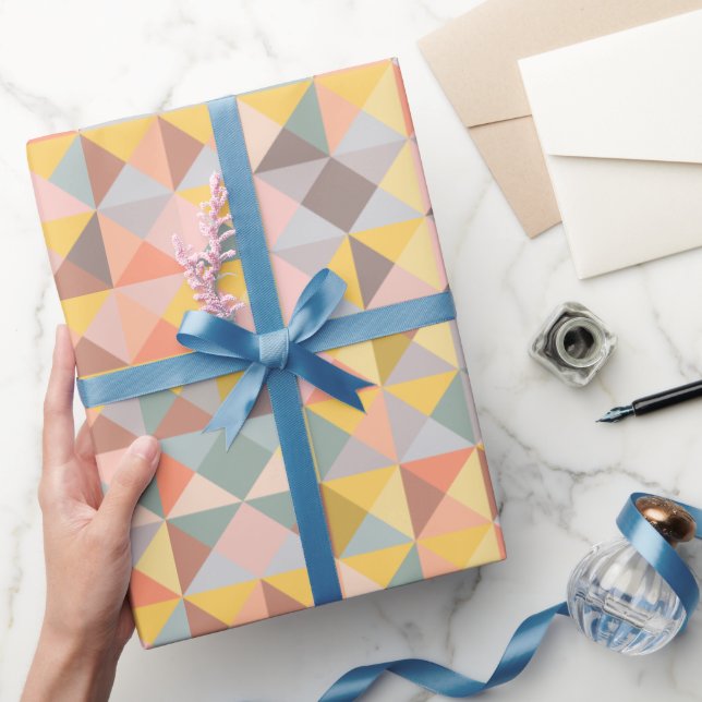 Erdung Herbst Gelb Geometrisches Muster rustikal Geschenkpapier (Schenken)
