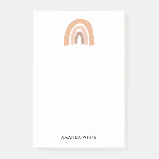 Erdung Minimalistischer Regenbogen Post-it Klebezettel (Vorderseite)