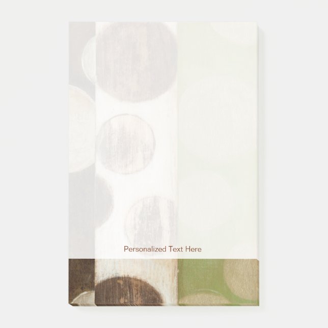 Erdung von Tone-Holzpaneelen mit Kreisen Post-it Klebezettel (Vorderseite)