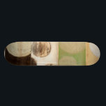 Erdung von Tone-Holzpaneelen mit Kreisen Skateboard<br><div class="desc">Dieses Gemälde wurde von Norman Wyatt, Jr. erschaffen und nach dem französischen Verfahren Giclee hergestellt, um Tintenpatronen auf eine Leinwand zu sprühen. Verlieren Sie sich in den konzentrischen Kreisen, der Verschmelzung von Erdtonfarben durch das Gemälde oder dem Holzpaneel-Aussehen des Stückes. Ein großartiger Kauf für jeden, der sich für moderne Kunst...</div>