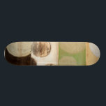 Erdung von Tone-Holzpaneelen mit Kreisen Skateboard<br><div class="desc">Dieses Gemälde wurde von Norman Wyatt, Jr. erschaffen und nach dem französischen Verfahren Giclee hergestellt, um Tintenpatronen auf eine Leinwand zu sprühen. Verlieren Sie sich in den konzentrischen Kreisen, der Verschmelzung von Erdtonfarben durch das Gemälde oder dem Holzpaneel-Aussehen des Stückes. Ein großartiger Kauf für jeden, der sich für moderne Kunst...</div>