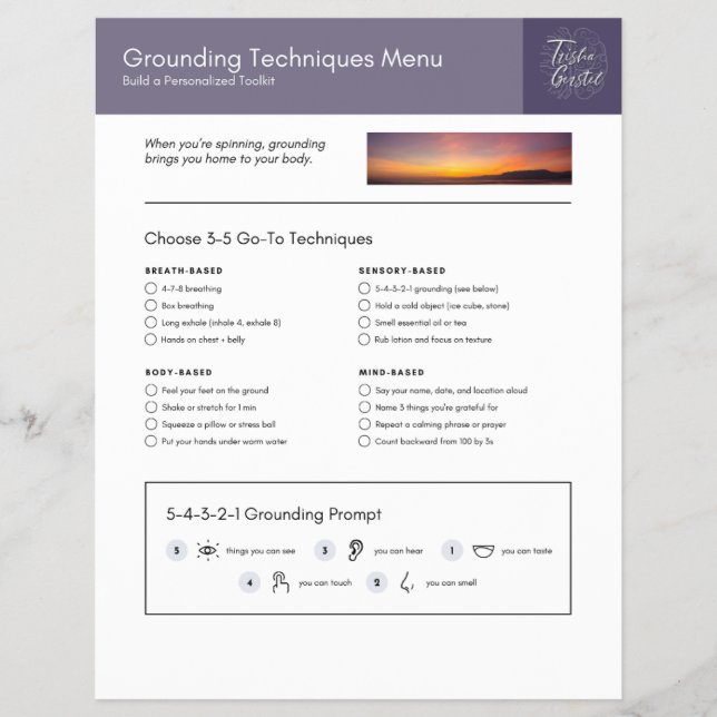 Erdungstoolkit-Blatt Flyer (Vorne)