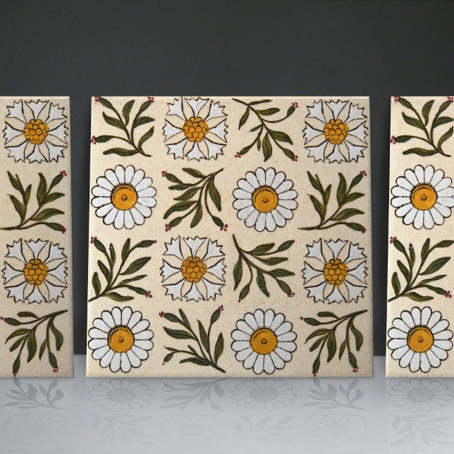 Erdware Daisies Nahtlose weiße grüne Blüten Fliese (Von Creator hochgeladen)