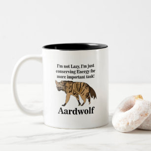 Erdwolf Hyäne Tierliebhaber Lustig Zweifarbige Tasse