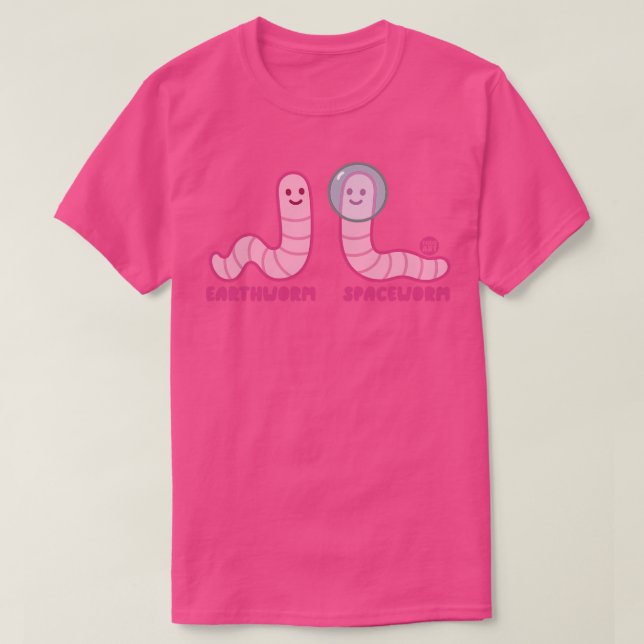 Erdwurm-Spacewurm T-Shirt (Design vorne)