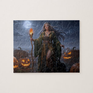 Erdzauberin des mondbeschienenen Kürbisfeldes Puzzle