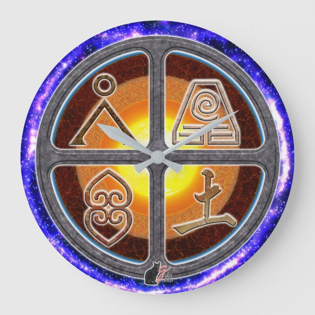 Erdzeichen Große Wanduhr (Vorderseite)