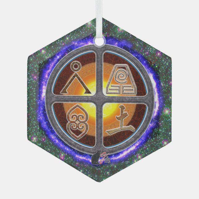 Erdzeichen Ornament Aus Glas (Vorderseite)