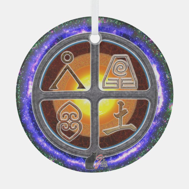 Erdzeichen Ornament Aus Glas (Vorderseite)