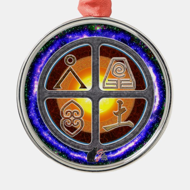 Erdzeichen Ornament Aus Metall (Vorne)