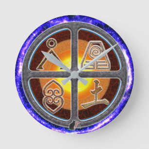 Erdzeichen Runde Wanduhr
