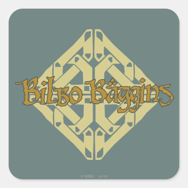 Erebor - BILBO BAGGINS™ Name Quadratischer Aufkleber (Vorderseite)