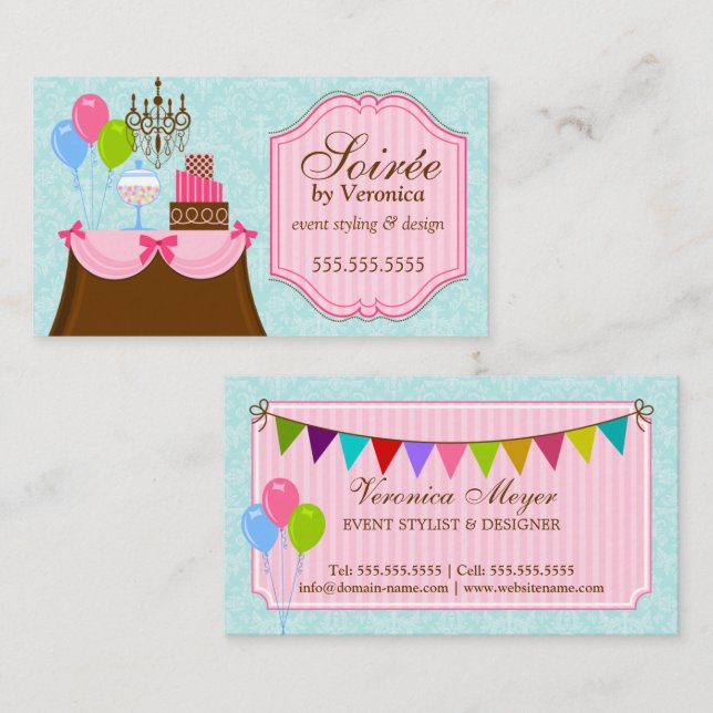Ereignis-Stylist und Entwurf Visitenkarte (Vorne/Hinten)