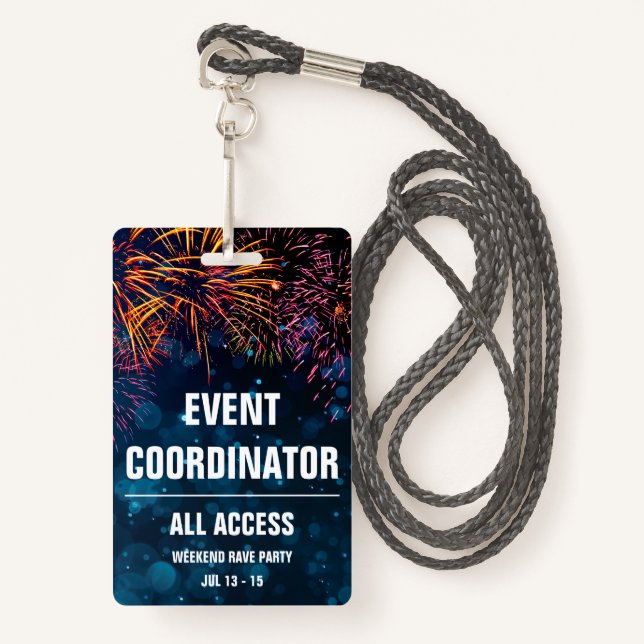 Ereigniskoordinator Alle Access Event Pass Firewor Ausweis (Vorderseite mit Schlüsselband)