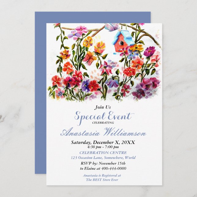 EREIGNISMÄSSIGUNG FÜR DAS OPEN HOUSE PARTY EINLADUNG (Vorne/Hinten)