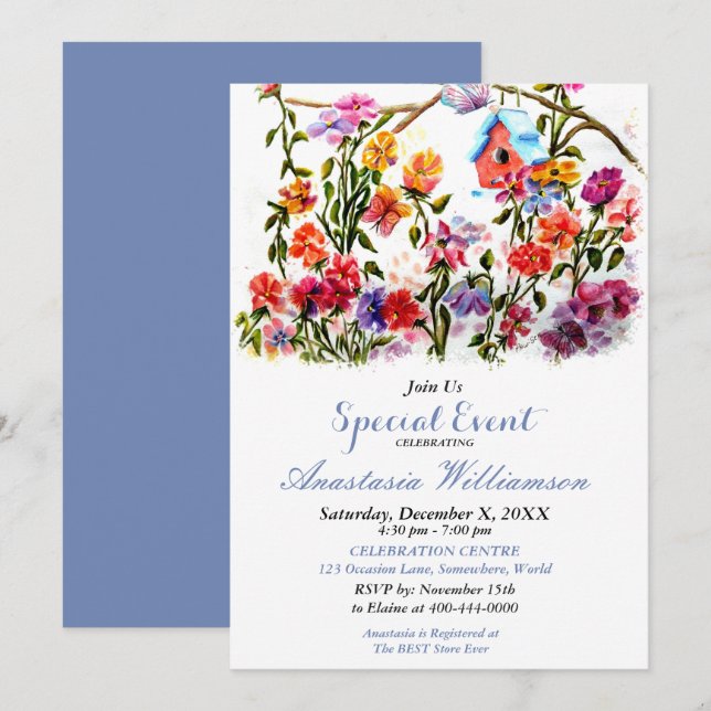 EREIGNISMÄSSIGUNG FÜR DAS OPEN HOUSE PARTY EINLADUNG (Vorne/Hinten)