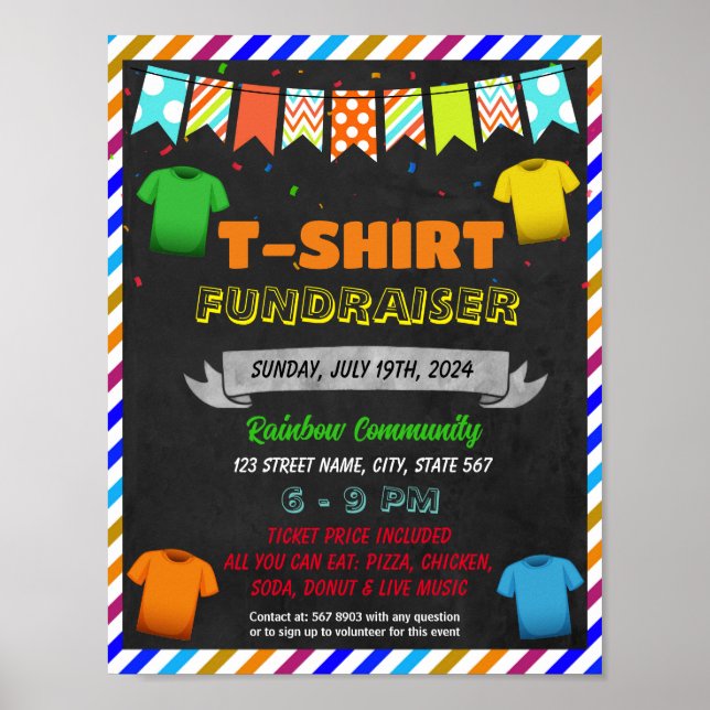 Ereignisvorlage für T - Shirt-Fundraiser Poster (Vorne)