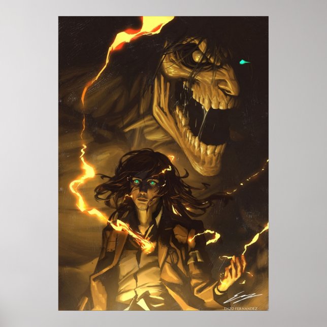 Eren Jäger Erklärung des Krieges Poster (Vorne)