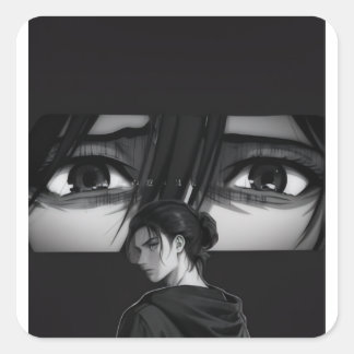 Eren Yeager letzte Staffel Ästhetik Anime Aufklebe Quadratischer Aufkleber