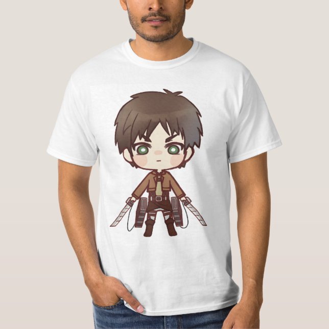 Eren Yeager mit Schwert T-Shirt (Vorderseite)