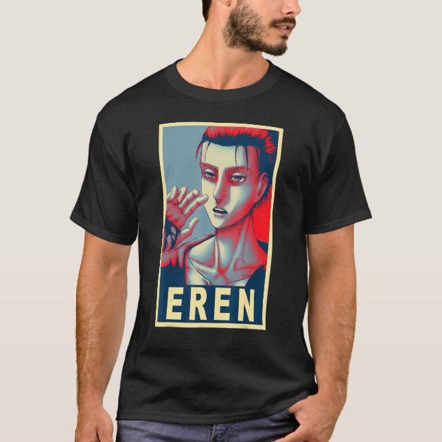 Eren Yeager Poster T-Shirt (Vorderseite)
