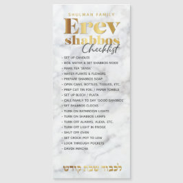 Erev Shabbos Checkliste Marmor Magnetische Erinner Magnetkarte