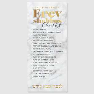 Erev Shabbos Checkliste Marmor Magnetische Erinner Magnetkarte