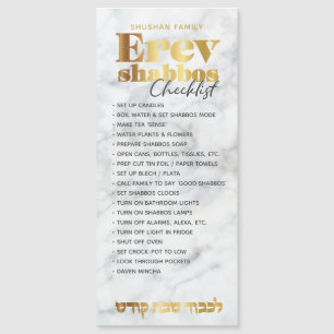 Erev Shabbos Checkliste Marmor Magnetische Erinner Magnetkarte
