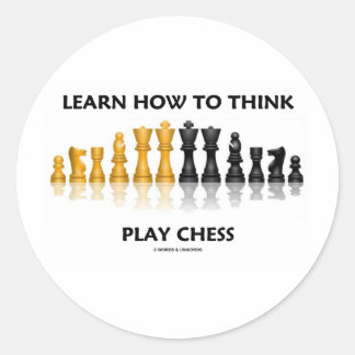 Erfahren Sie, wie Sie Schach spielen denken (Schac Runder Aufkleber