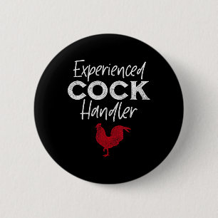 Erfahrener Handler Lustiger Hahn Liebhaber Button