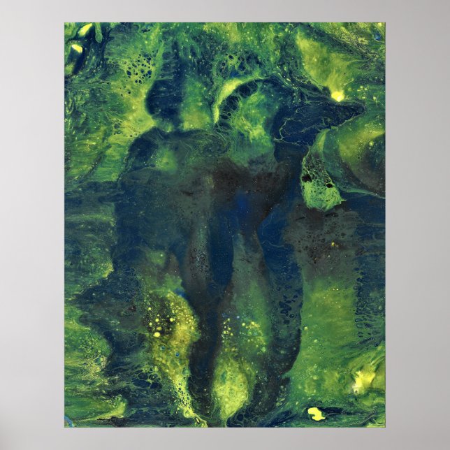 Erfahrener Liebhaber 1 Tiefgrün abstrakter Kunstpr Poster (Vorne)