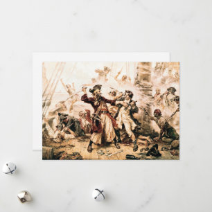 Erfasse den Piraten Blackbeard, Queen Anne's Reven Feiertagskarte