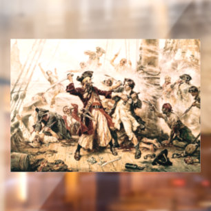 Erfasse den Piraten Blackbeard, Queen Anne's Reven Fensteraufkleber