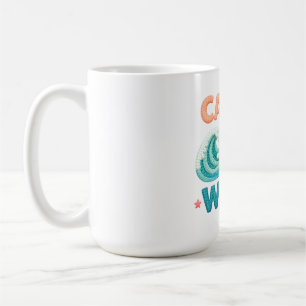 Erfasse die Welle Surfen Ozeanwelle und Surfbrett Kaffeetasse