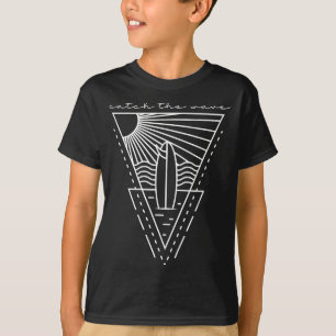 Erfasse die Welle Surfen Retro-Surfbrett Wellen Me T-Shirt
