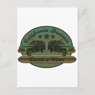 Erfasse eine California Dreamin Surf-Welle Postkarte