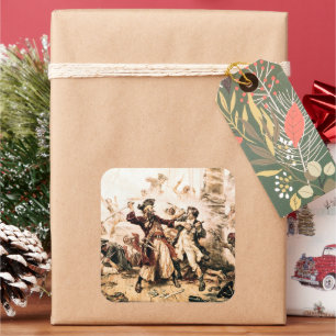 Erfasse Pirat Blackbeard, Queen Anne's Revenge Quadratischer Aufkleber