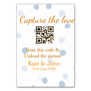Erfassen Sie die Liebe QR-Scan-Bild hochladen blau Tischnummer