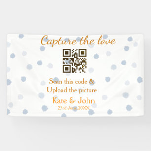 Erfassen Sie die Liebe QR-Scan-Upload-Bild blau o Banner