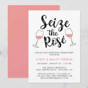 Erfassen Sie die Rosé-Weinverkostungsparty Einladung