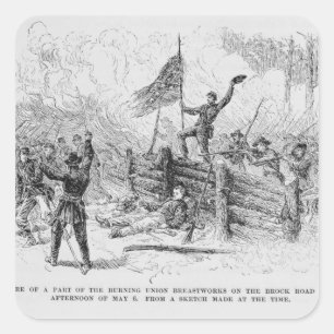 Erfassung eines Teils der brennenden Gewerkschaft Quadratischer Aufkleber