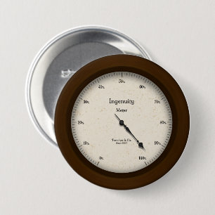 Erfindergeist-Messgerät im Vintage-Stil Steampunk- Button