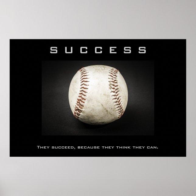 Erfolg Baseball Artwork Motivierend Inspirier Poster (Vorne)