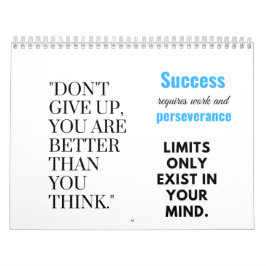 Erfolg erfordert Arbeit und Beharrlichkeit Kalender