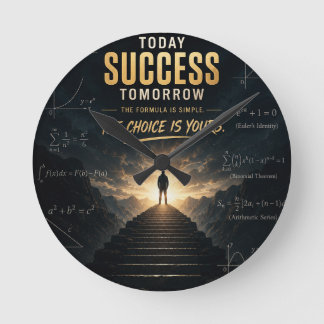 Erfolg heute, Motivation morgen, Mathe-Klassenzimm Runde Wanduhr