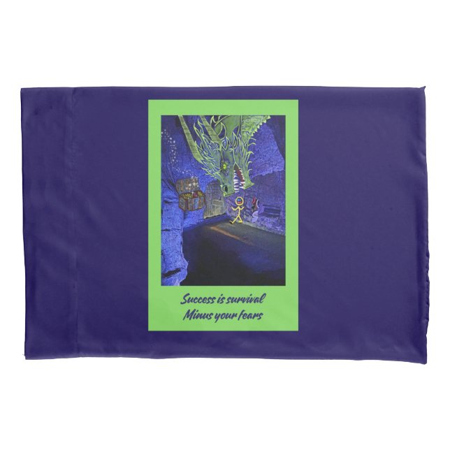 Erfolg ist das Überleben, gib deine Ängste weg. Kissenbezug (Vorderseite)