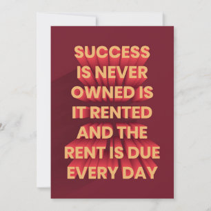 Erfolg ist nie Eigentum, wenn es Save The Date